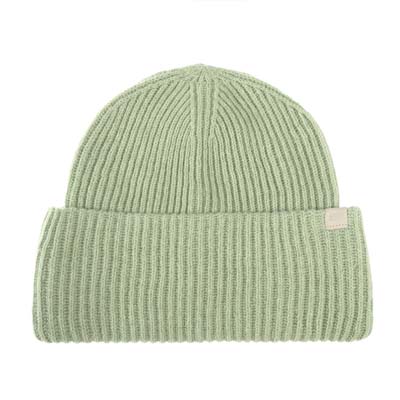 Gorro de algodón y lana verde menta