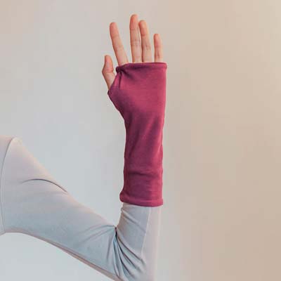 Basic organic cotton mittens Purple