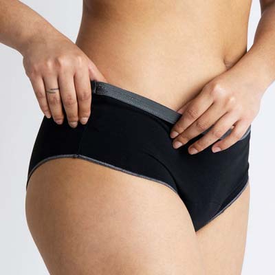 Organic cotton menstrual brief ESSENCE Gray Plus