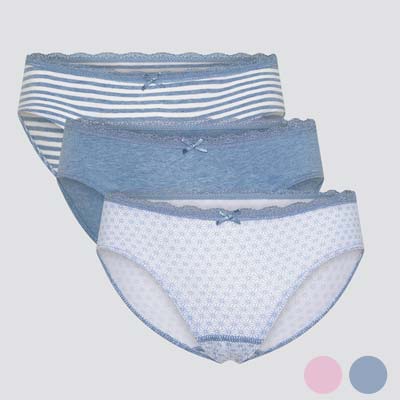 Pack of organic cotton girls' panties