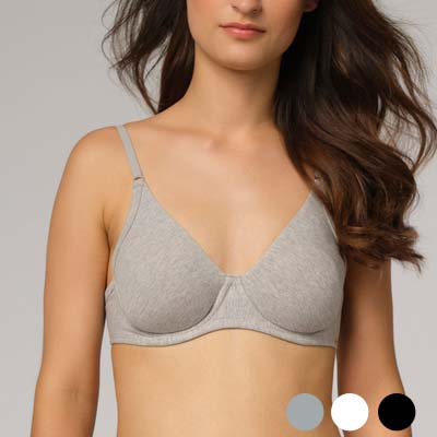 Organic cotton underwired bra